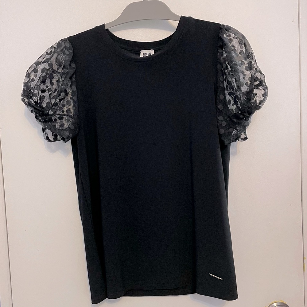 Anne Klein Short Laced Sleeve Shirt